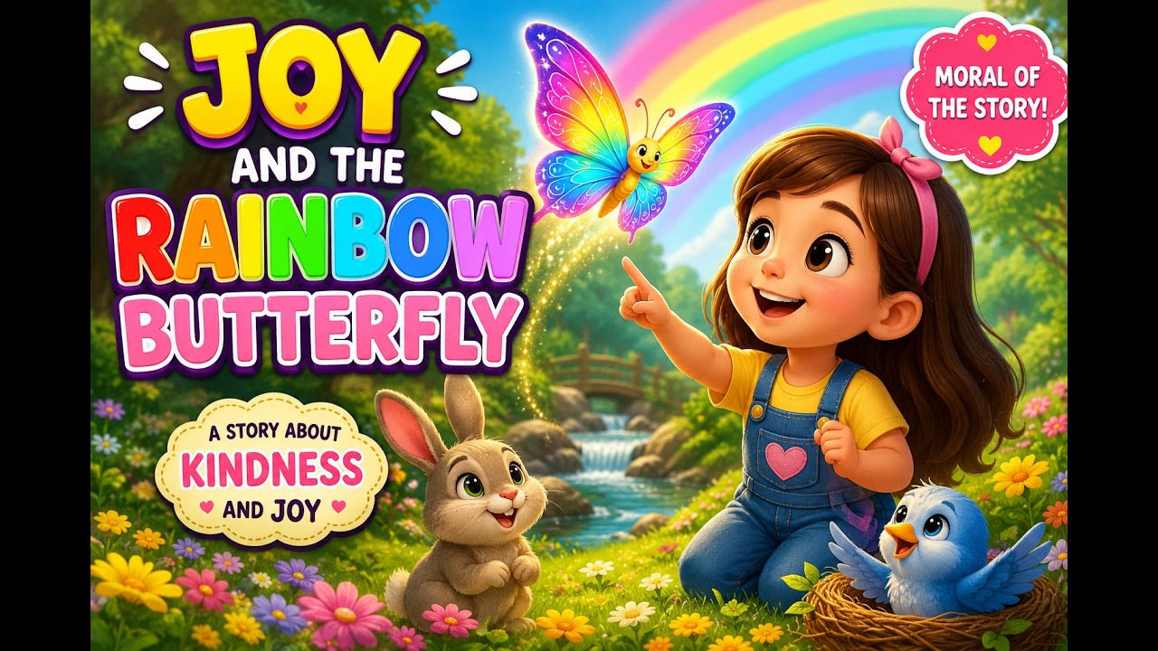 Joy and the Rainbow Butterfly 🦋🌈 | Bedtime Story for Kids | Moral Story About Kindness