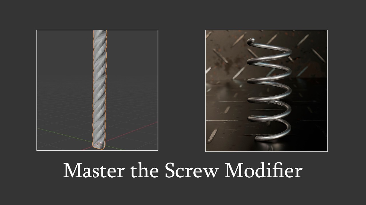 How to make a spring in Blender – Frame setup with Screw Modifier (Part 1)
