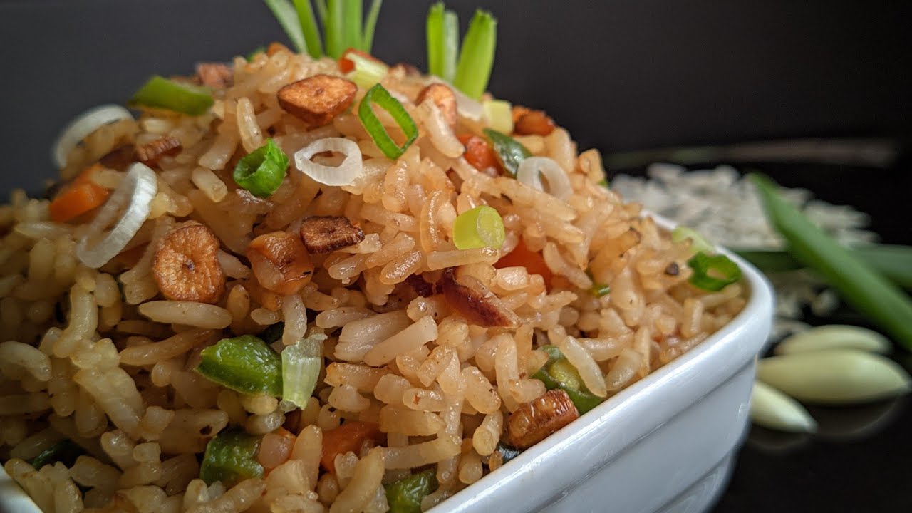 Burnt Garlic Veg Fried Rice - Quick and Easy recipe