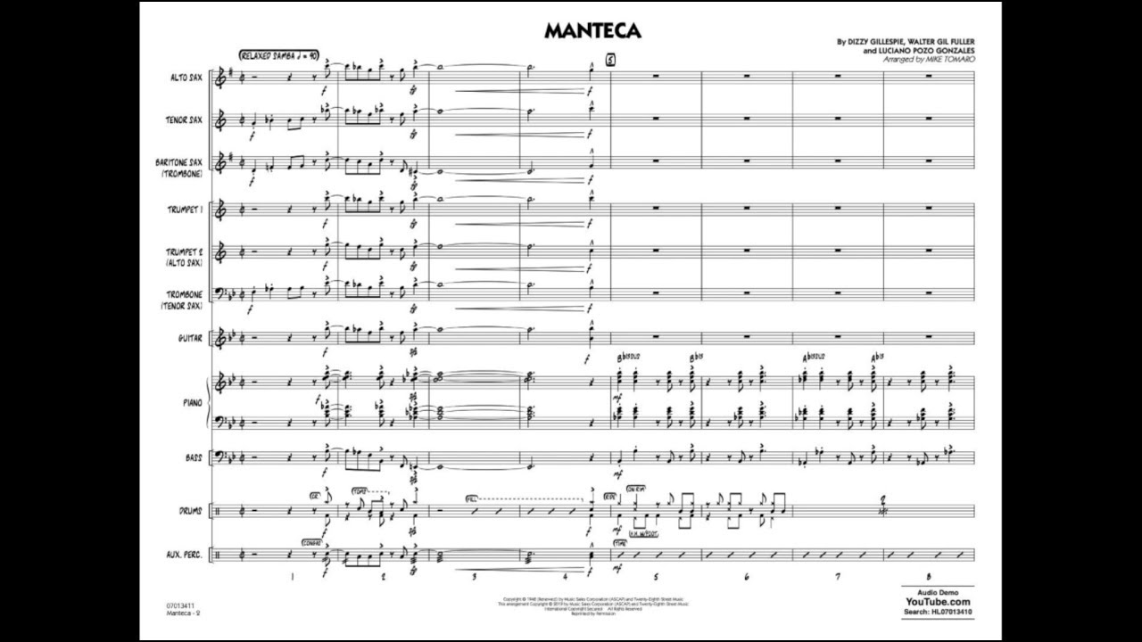 Manteca by Dizzy Gillespie/arr. Mike Tomaro