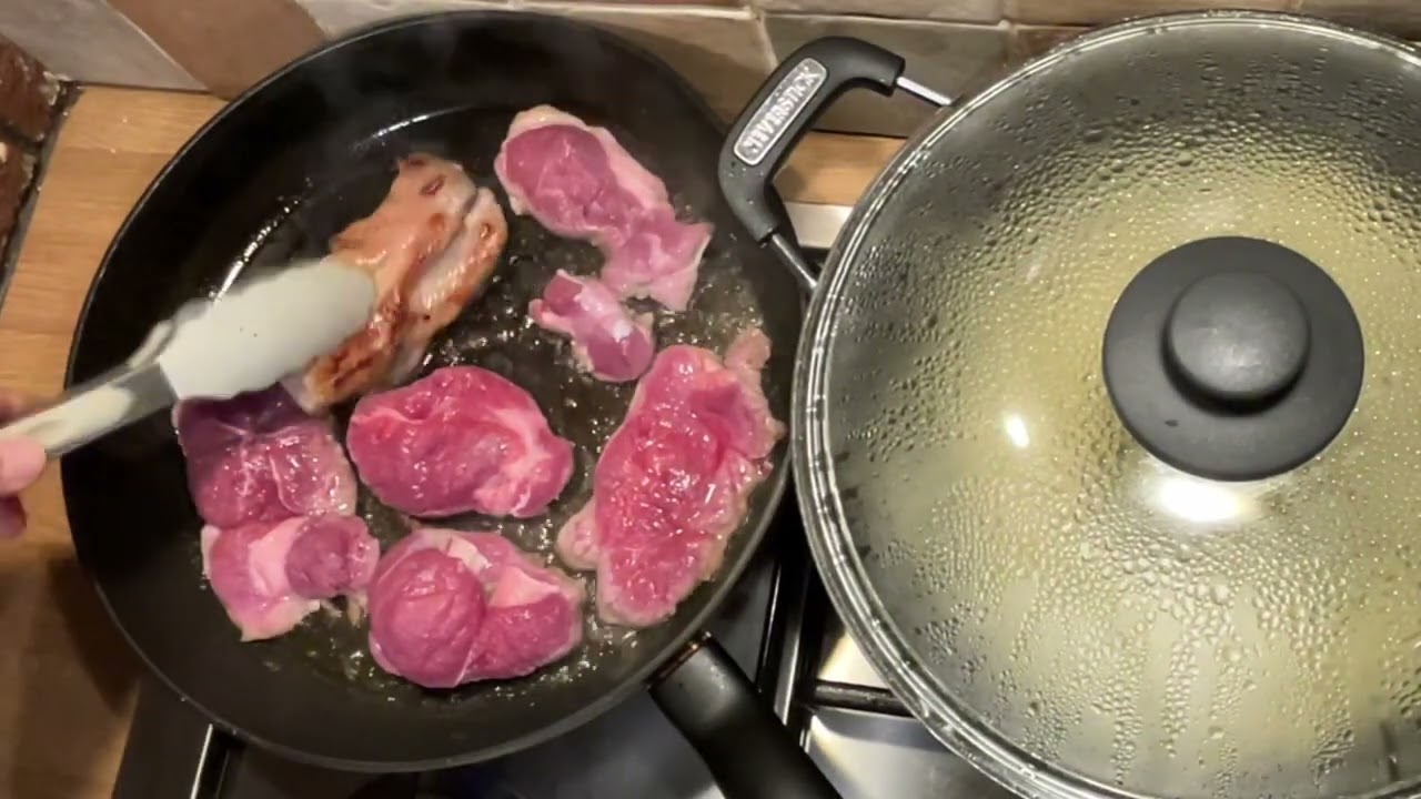 Fried Lamb Leg Steak Spaghetti Quick & Easy Recipe 