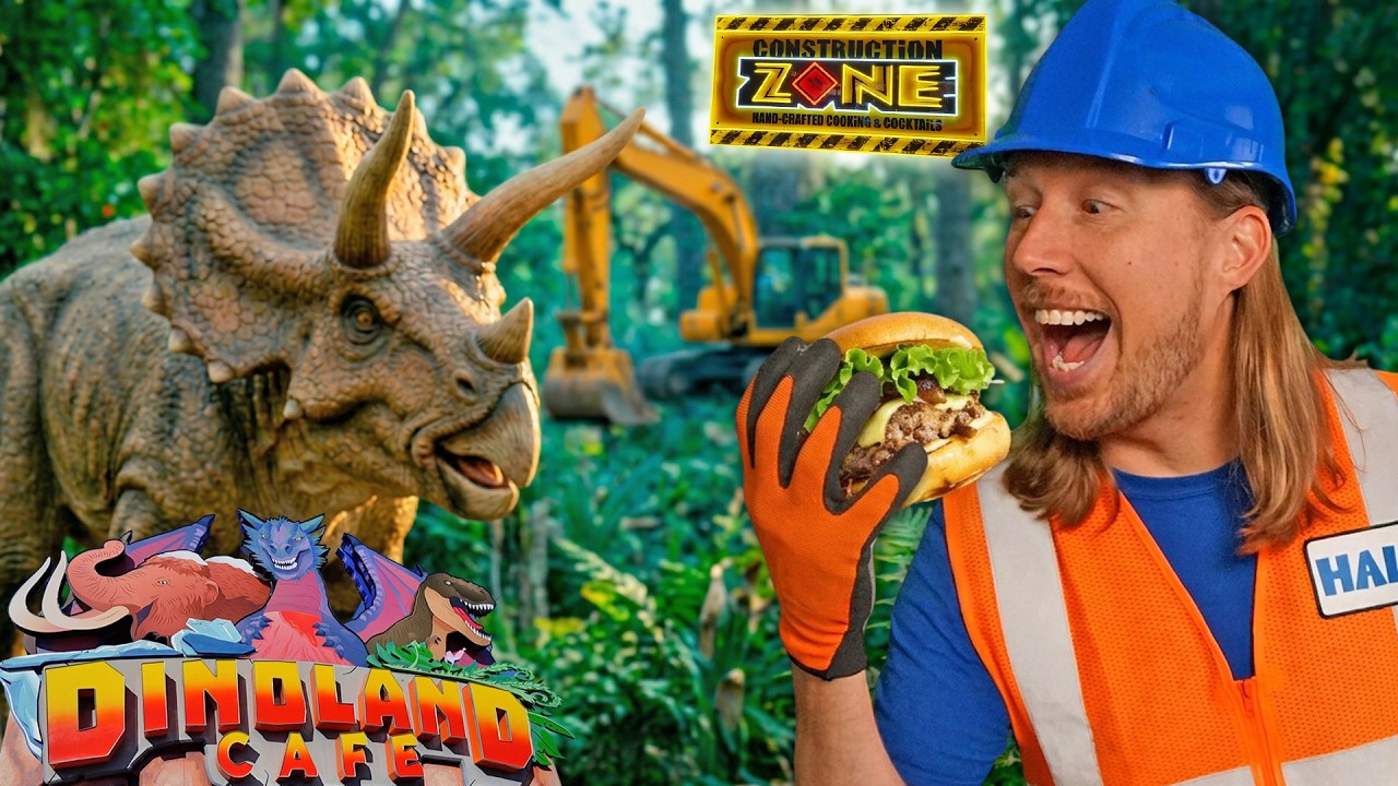 Handyman Hal в кафе Dino Land и Construction Zone | Веселые тематические рестораны для детей!
