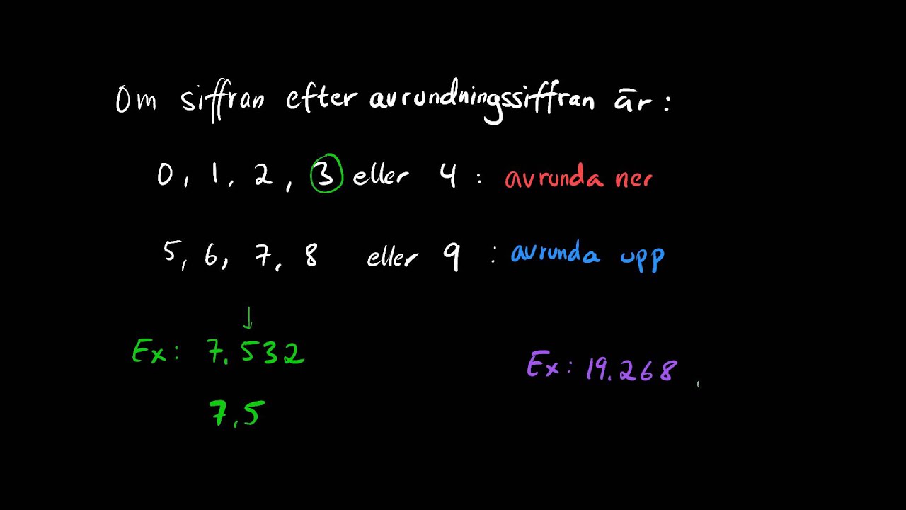 Avrundning - tal i decimalform