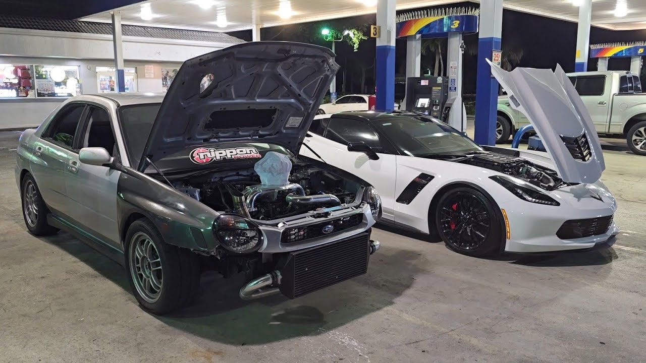 Chef's Built 2003 Subaru WRX PT6466 Turbo E85 vs 2017 C7 Corvette Z06 Magunson 2.65 Supercharger E85