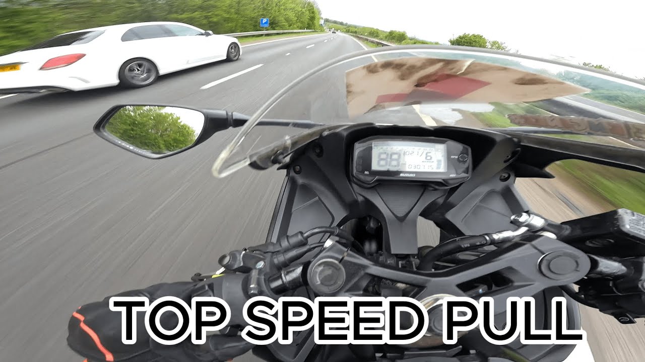 TOP SPEED PULL - HIGH SPEED CORNERS - GSXR 125 - 4K