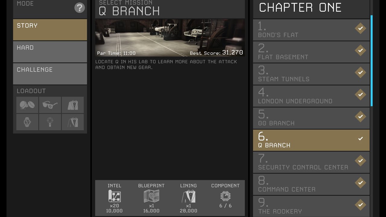 Cypher 007 - Chapter 1.6 | Q Branch | Story Mode | 28000 Score | Walkthrough | James Bond