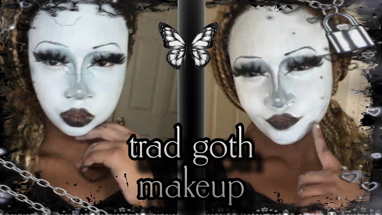 trying TRAD GOTH MAKEUP!! || traditional goth makeup tutorial 🖤