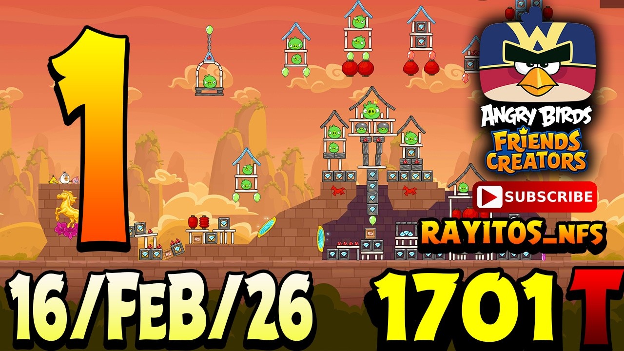 Angry Birds Friends Level 1 Tournament 1701 Highscore POWER-UP walkthrough