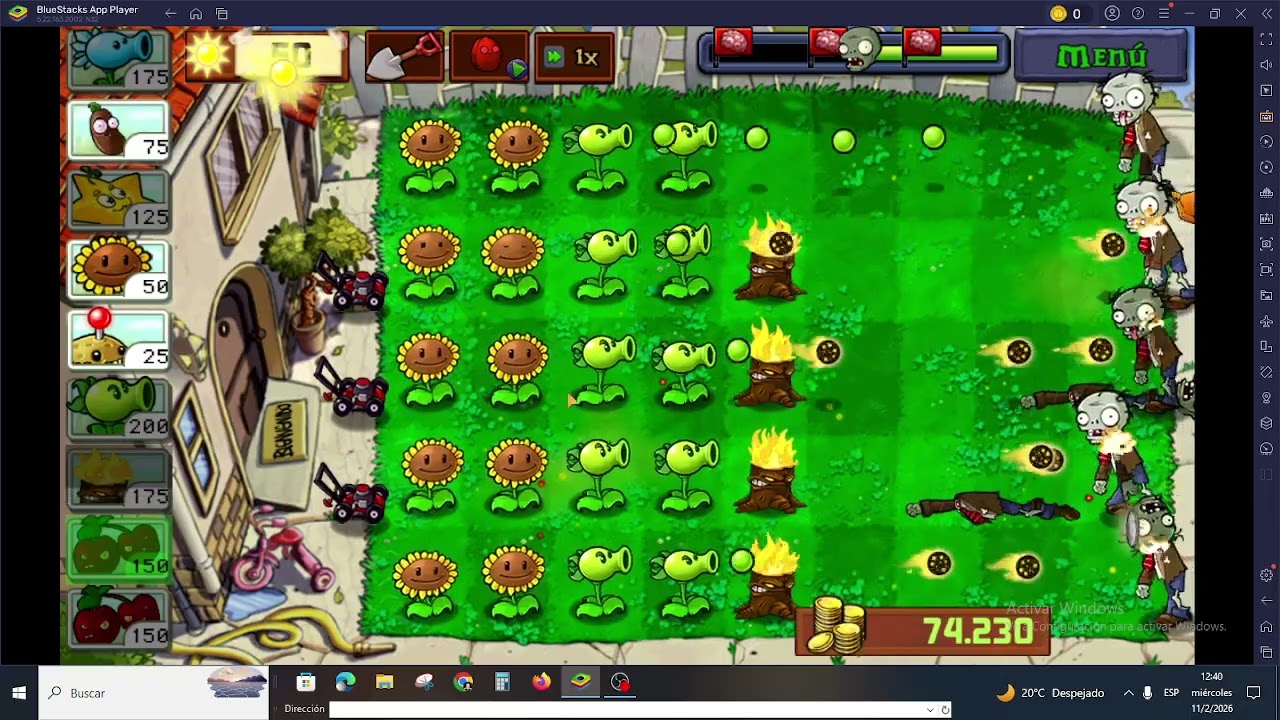 Jugando Plantas vs Zombis #21 Aventura 2