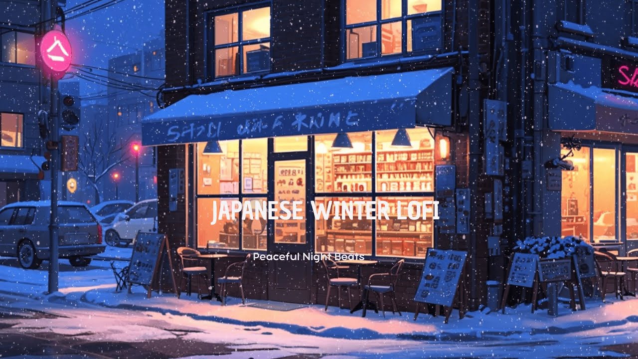 Cozy Winter Cafe Window View ❄️☕ Lofi Chill Beats for Relax, Study & Sleep