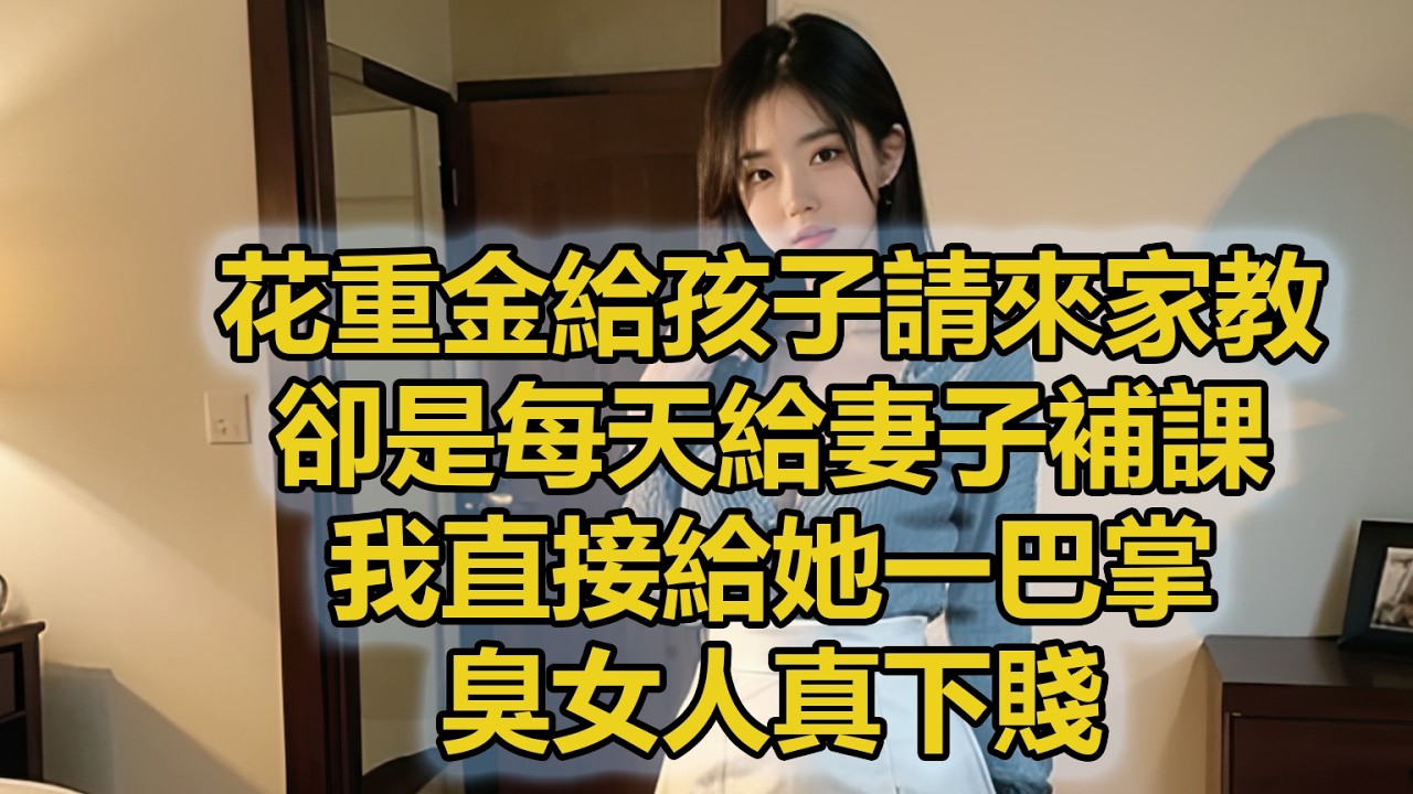 花重金給孩子請來家教，卻是每天給妻子補課，我直接給她一巴掌，臭女人真下賤！
