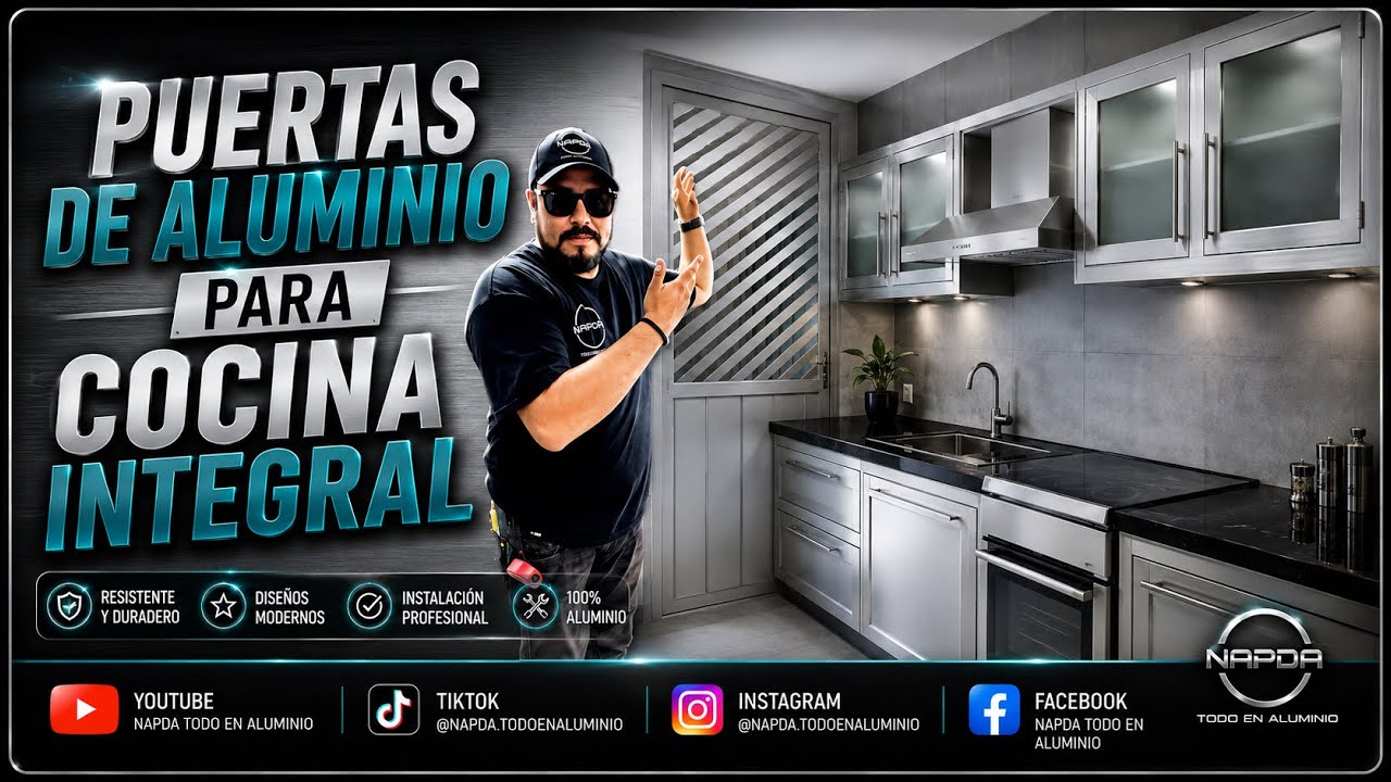 🕵️‍♂️PUERTAS DE ALUMINIO PARA COCINA INTEGRAL👷‍♂️