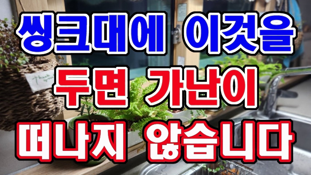 씽크대에 이것을 두면 가난이 떠나지를 않습니다. 무조건 치우세요.