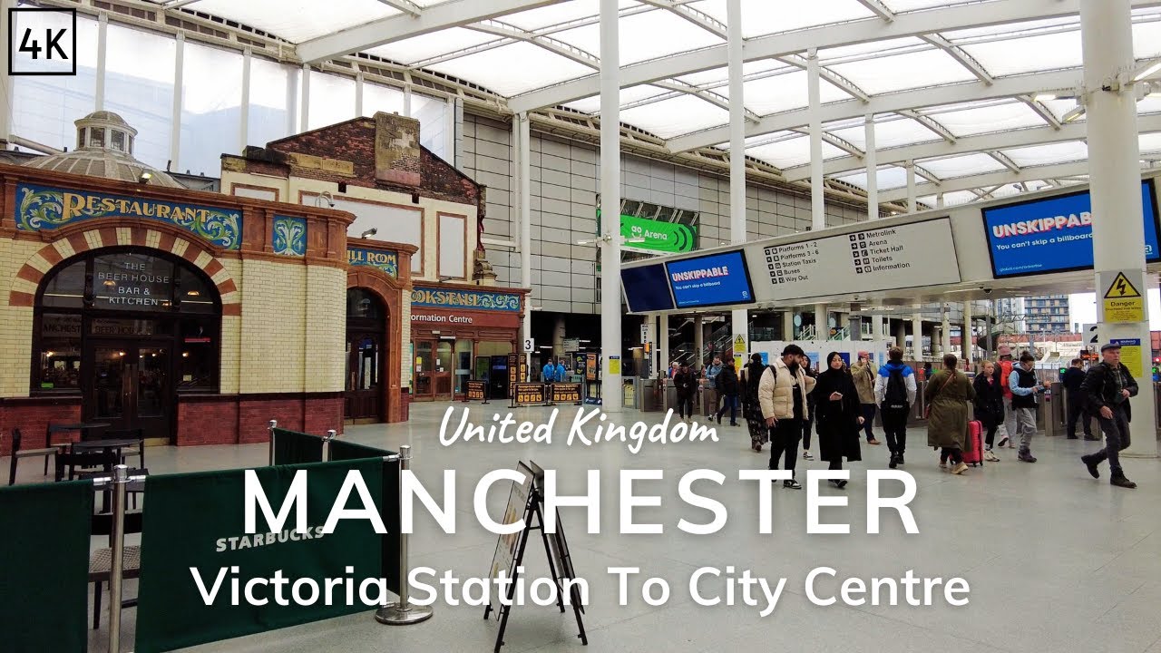 Manchester Victoria Station to City Centre Walk 4K - Walking Tour - Street Walk (60fps)