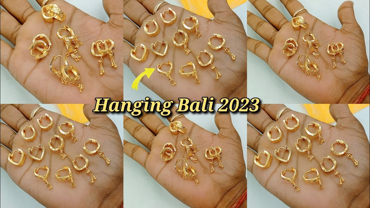 2 gram Ke niche Gold hanging Bali ke design || hanging Bali ke behad Khubsurat design
