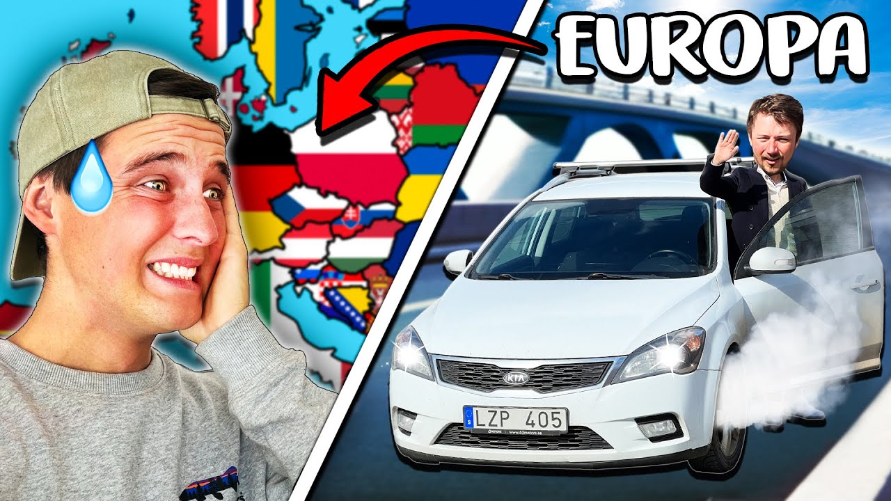 DRIVING CAR THROUGH EUROPE SEARCHING FOR HUGE FISH