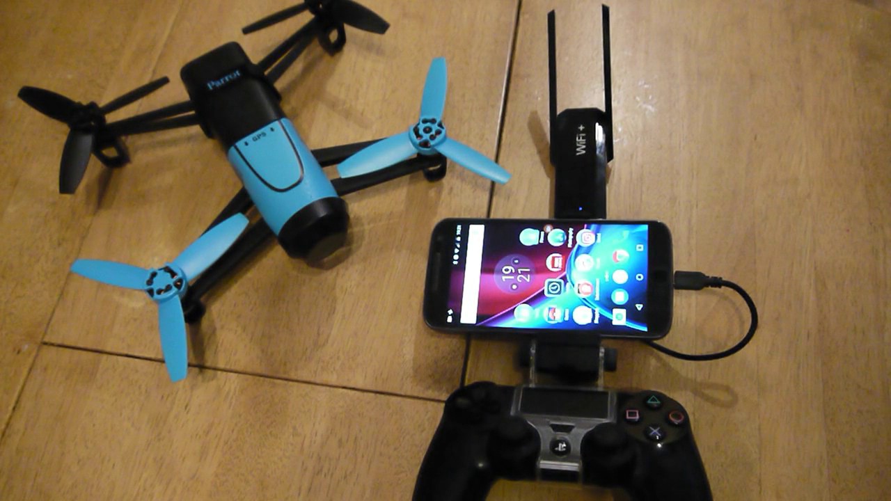 Parrot Bebop Wi Fi Extender and PS4 controller mod