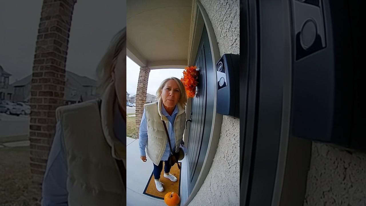 HOA Karen gets the surprise of her life #DoorbellCam #Viral #Subscribe #funny #prank