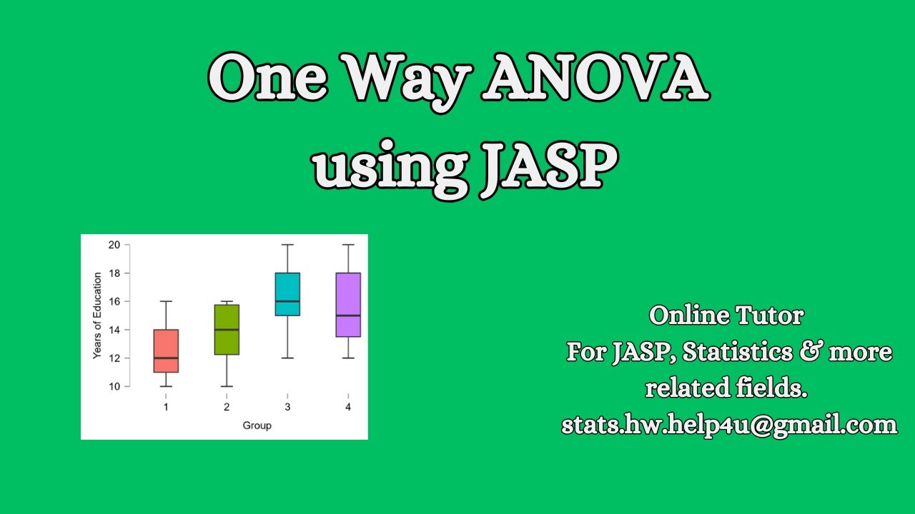 One Way ANOVA using Jasp | JASP and Statistics online Tutor