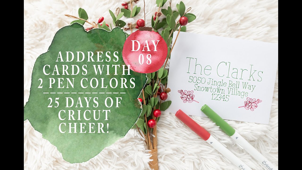 ADDRESS ENVELOPES WITH TWO PEN COLORS | 5 DAYS OF CRICUT CHEER!