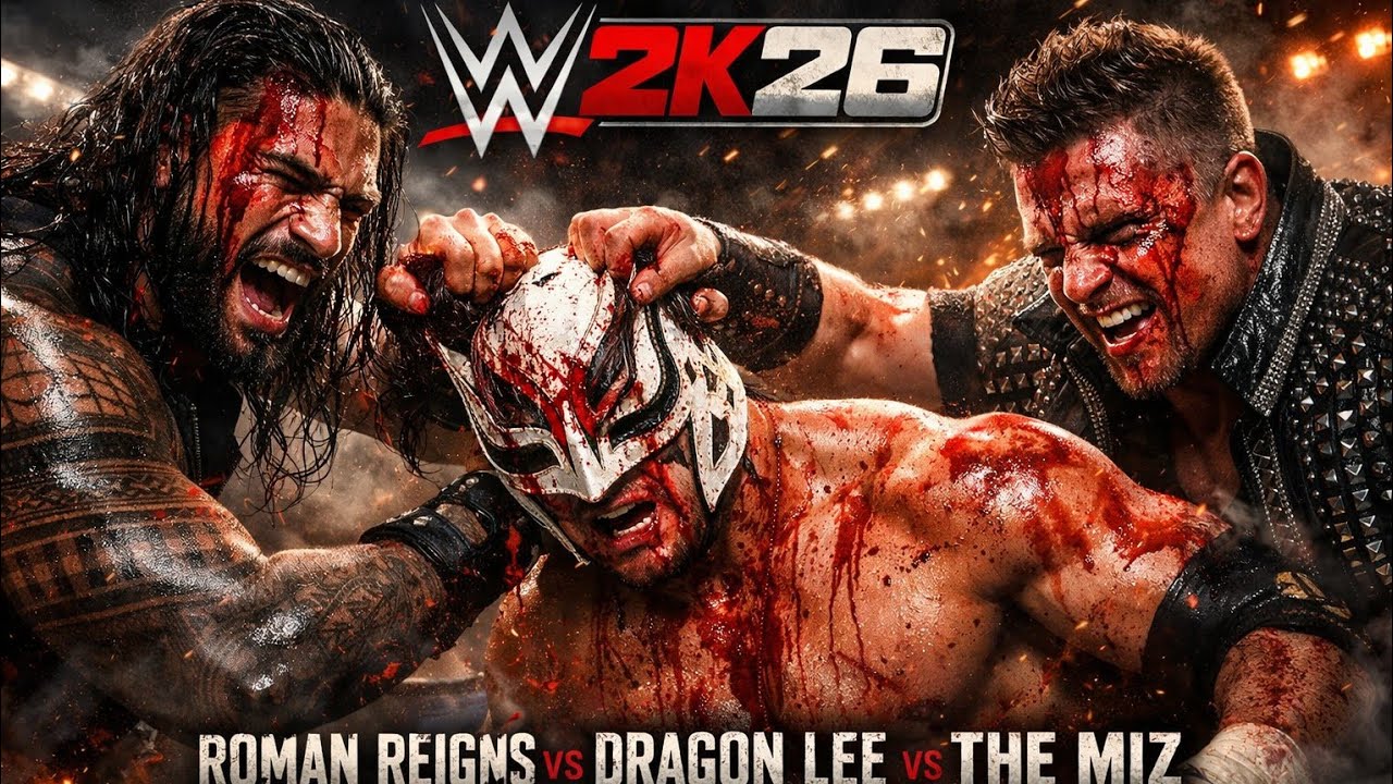 Роман Рейнс против Миза против Драгона Ли – Тройной бой | WWE 2K26