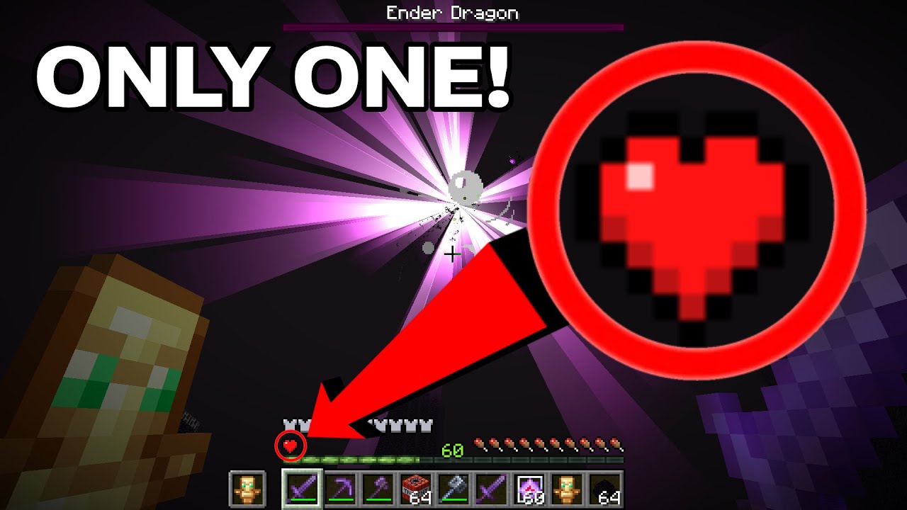 How I Beat Minecraft With 1 Heart