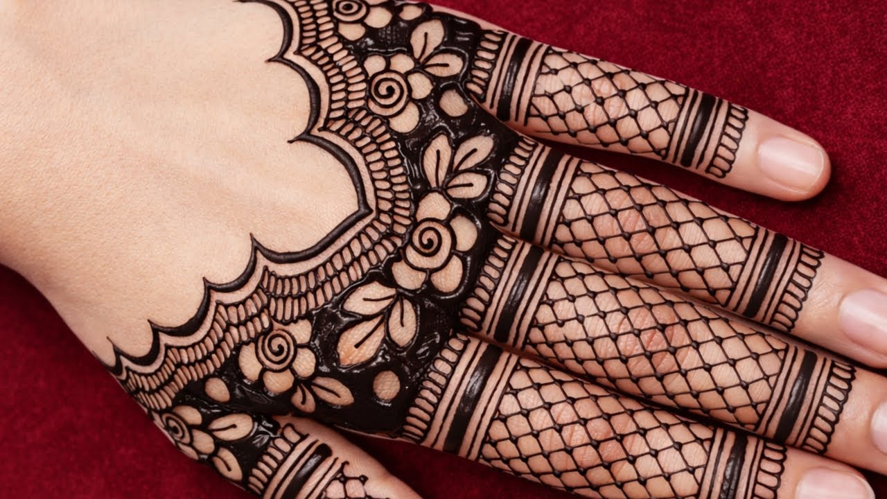 Ramzan Special Back Hand Mehndi Design Tutorial For Beginners || Easy Aesthetic Mehndi ||