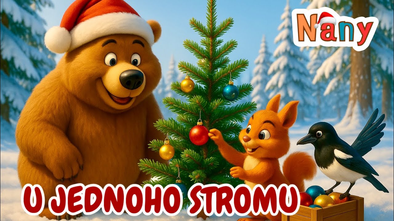 U jednoho stromu - dětská vánoční písnička se zvířátky v lese