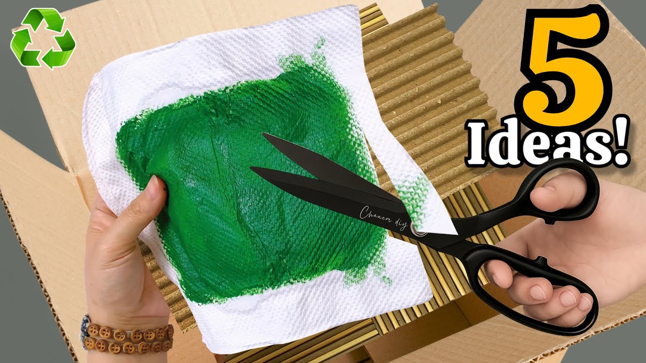 5 Гениальных DIY Идей 😱♻️ Старый Картон и Ткань Превратите в Потрясающий Декор Дома!