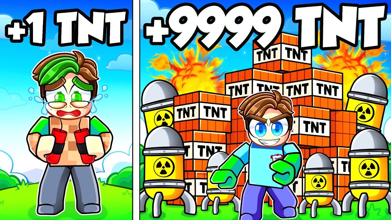 +1 TNT против +9999 TNT в Roblox TNT SIMULATOR!