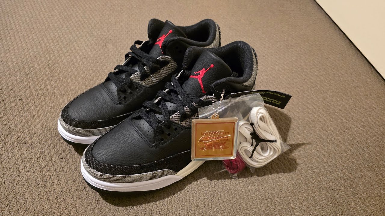 ASMR Air Jordan 3 x Levi's® 'Black and White'  open box