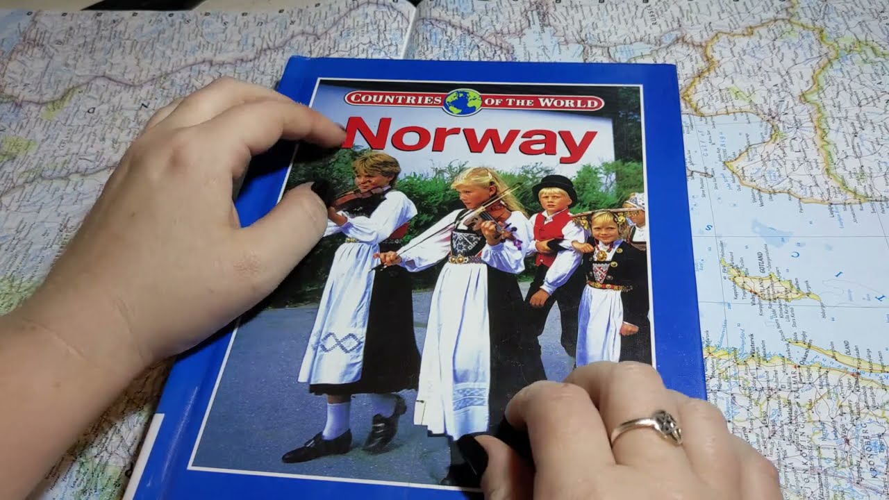 ASMR ~ Norway Facts ~ Soft Spoken Reading With Pointer ~ Page Turning Book Sounds