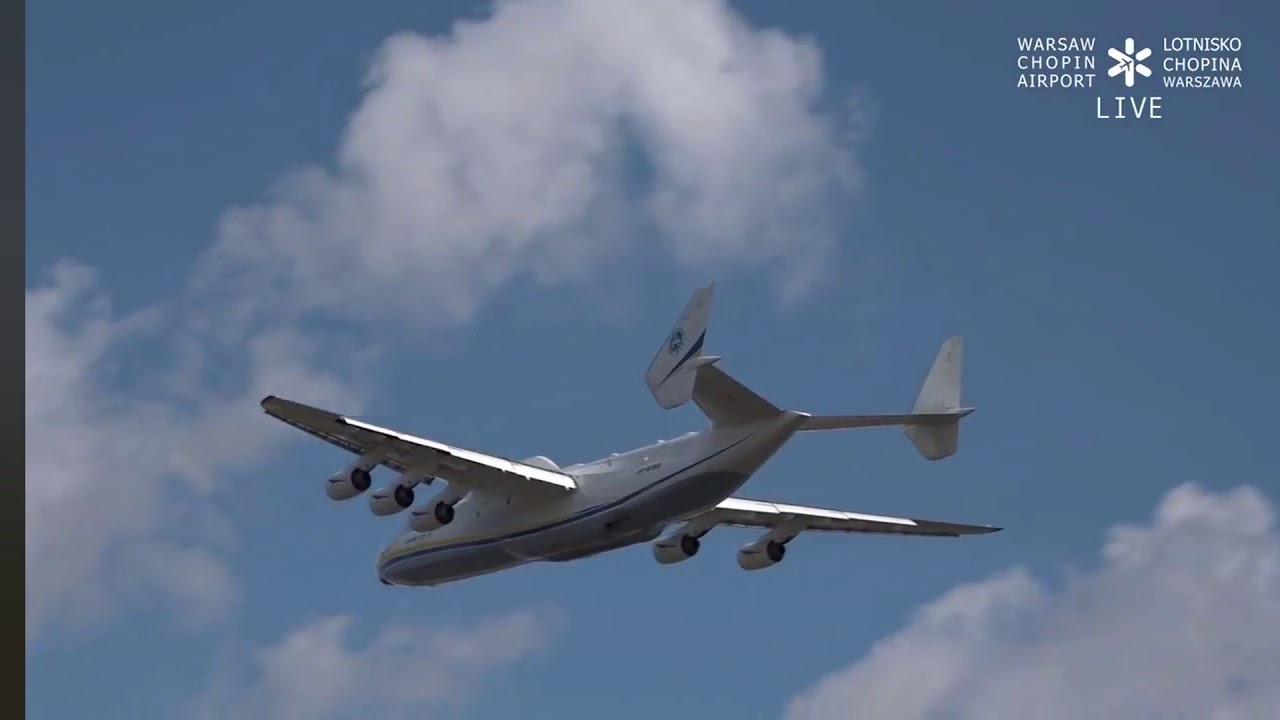 Landing Antonov 225(An-225 Mrija) in Poland (2020)on Warsaw Chopin airport.