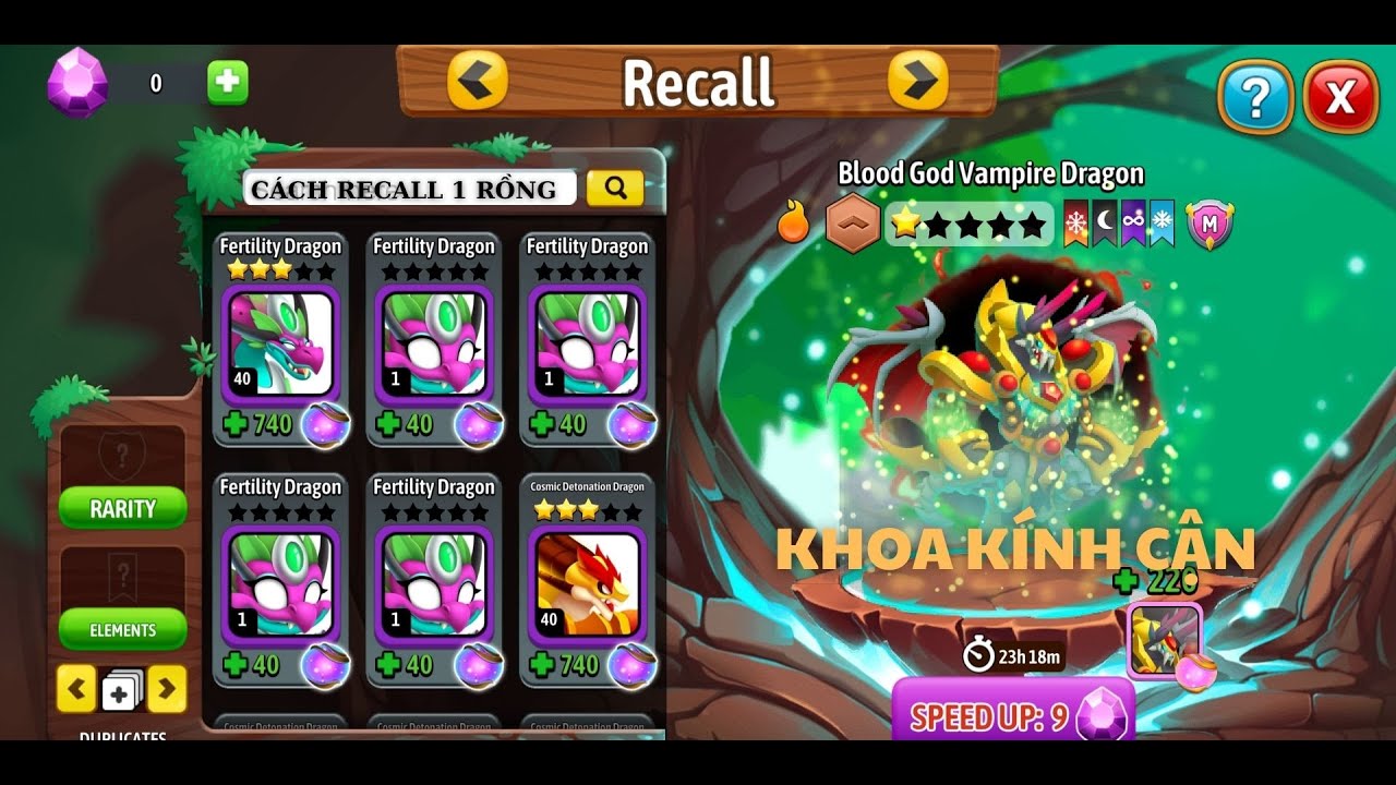 HƯỚNG DẪN CÁCH RECALL CHỈ DUY NHẤT 1 RỒNG BẰNG CHEAT ENGINE | DRAGON CITY
