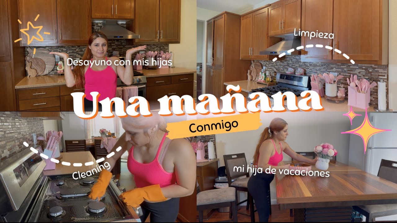 UNA MAÑANA CONMIGO 🩷 | Mini vlog (desayuno con mis hijas + Limpieza de cocina) 🧼✨
