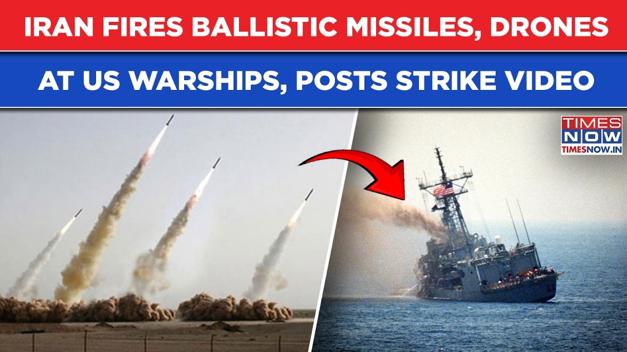 Iran Fires BALLISTIC MISSILES, DRONES At US Warships In Hormuz, Releases Clip Amid US' Tehran Strike