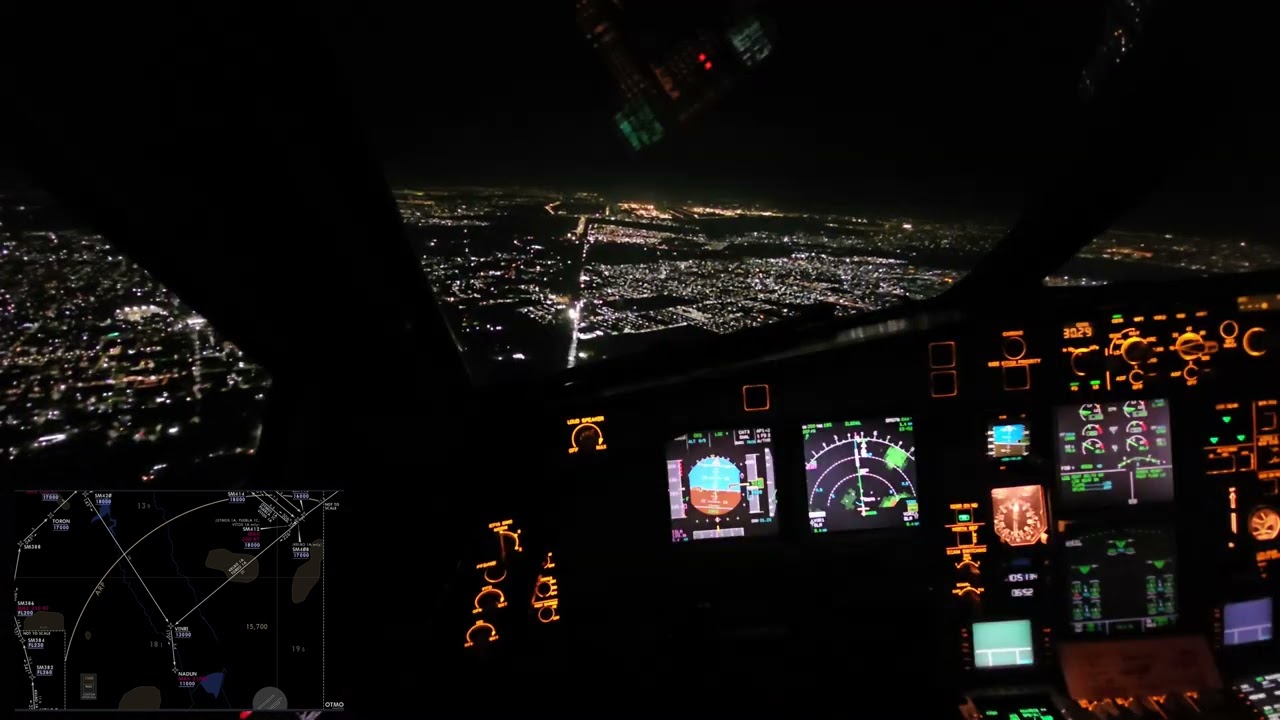 Night Flight: A330 Landing AIFA Mexico | Aterrizaje Nocturno AIFA México