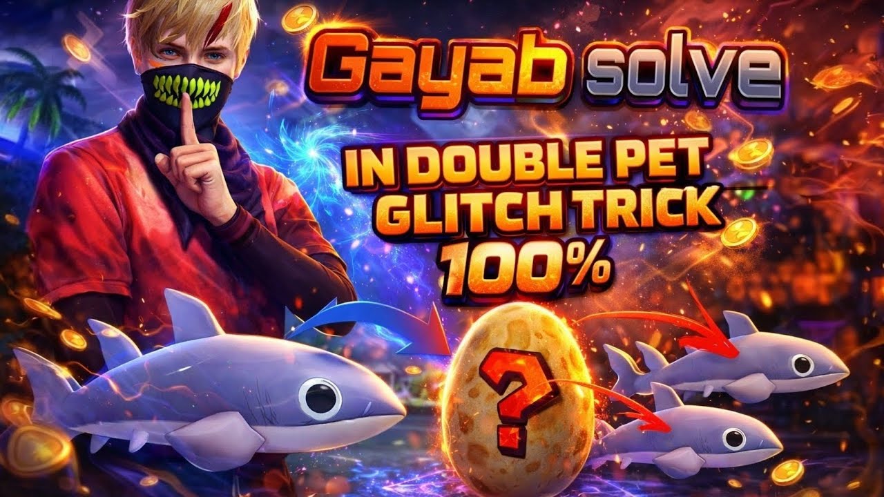 Double pet glitch, Anda Gayab problem solve, #freefire #steelapet #newpet #doublepet #shark 