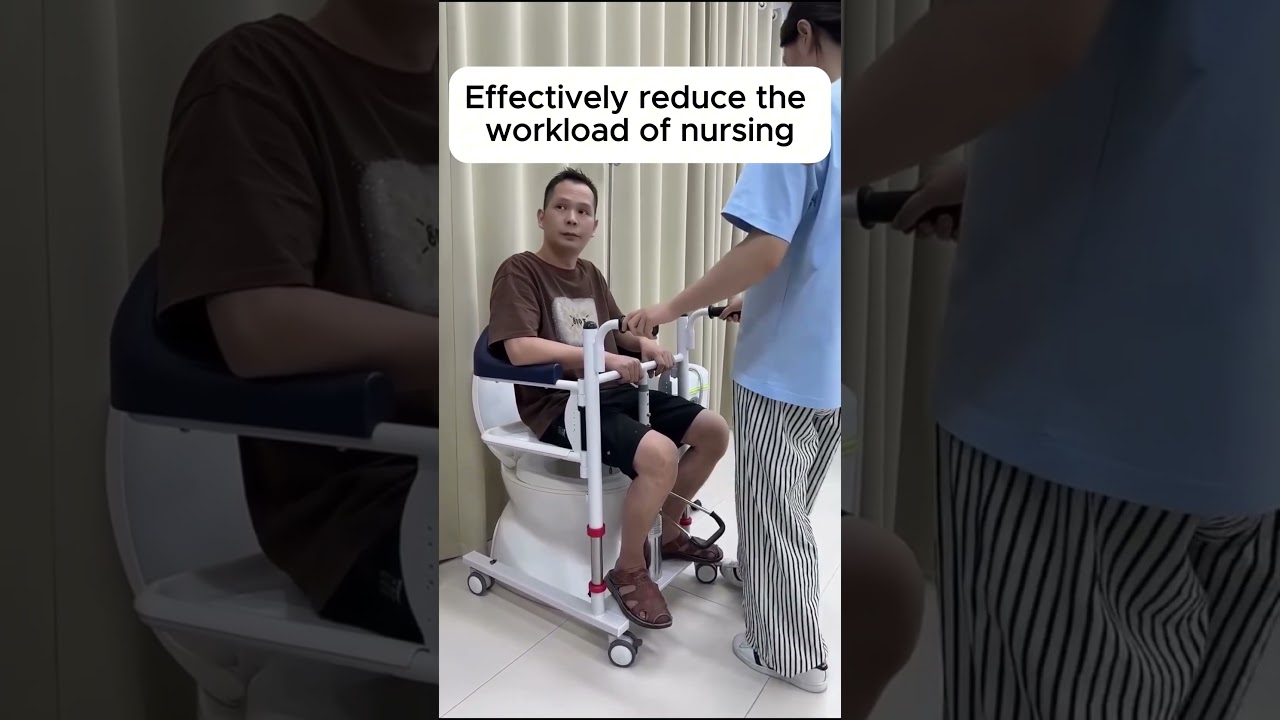 ▶️ Foot Pedal Lift Hydraulic Adjustable Patient Transfer Chair &ndash; daily home transfers ( # 442 )
