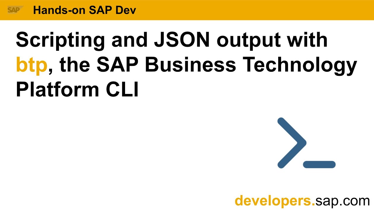 Scripting and JSON output with btp, the SAP Business Technology Platform CLI