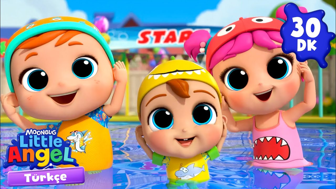 Aile tatili! Havuzda Eğlence Zamanı! | Eğlenceli ve &Ouml;ğretici &Ccedil;ocuk Şarkıları | Little Angel T&uuml;rk&ccedil;e