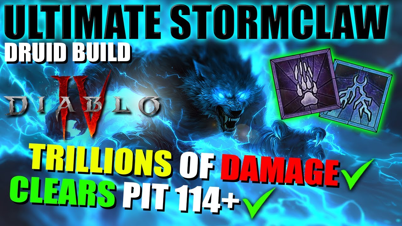 Diablo 4 &mdash; ULTIMATE STORMCLAW Druid Build (ОЧЕНЬ СИЛЬНЫЙ) Яма 114 зачищена с минимальным снаряжением