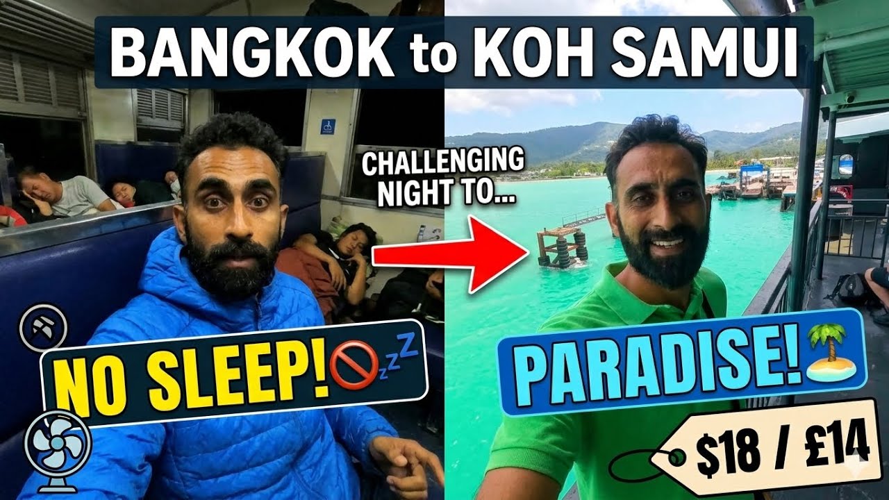 🇹🇭 12 Hours in 3rd Class 🚂 : Surviving the Night Train Bangkok to Koh Samui 💤🚫 + Ferry for 636 Baht