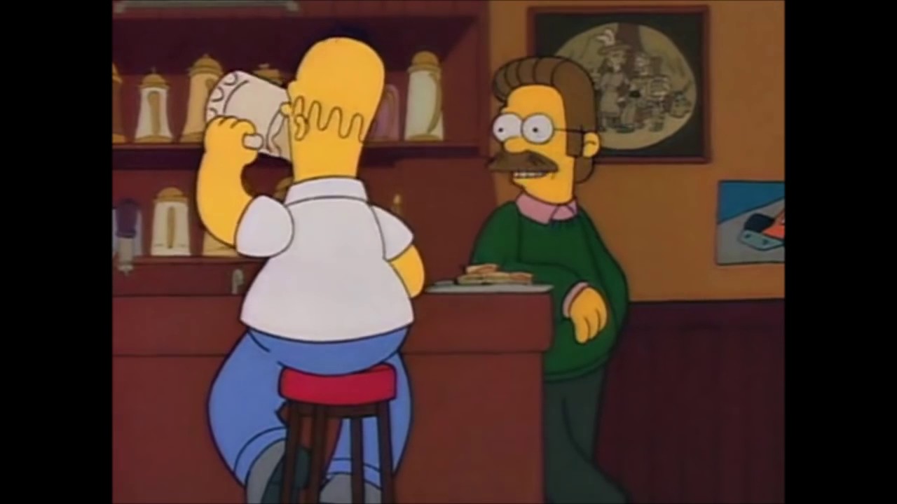 Homer Gets Mad At Ned Flanders - The Simpsons