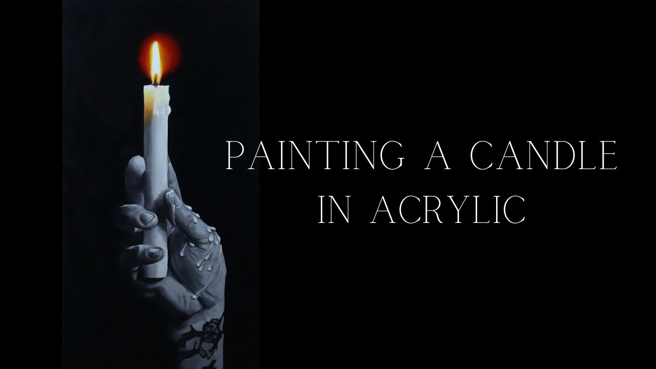 Golden Open Acrylics Tutorial. How to Paint a Candle!
