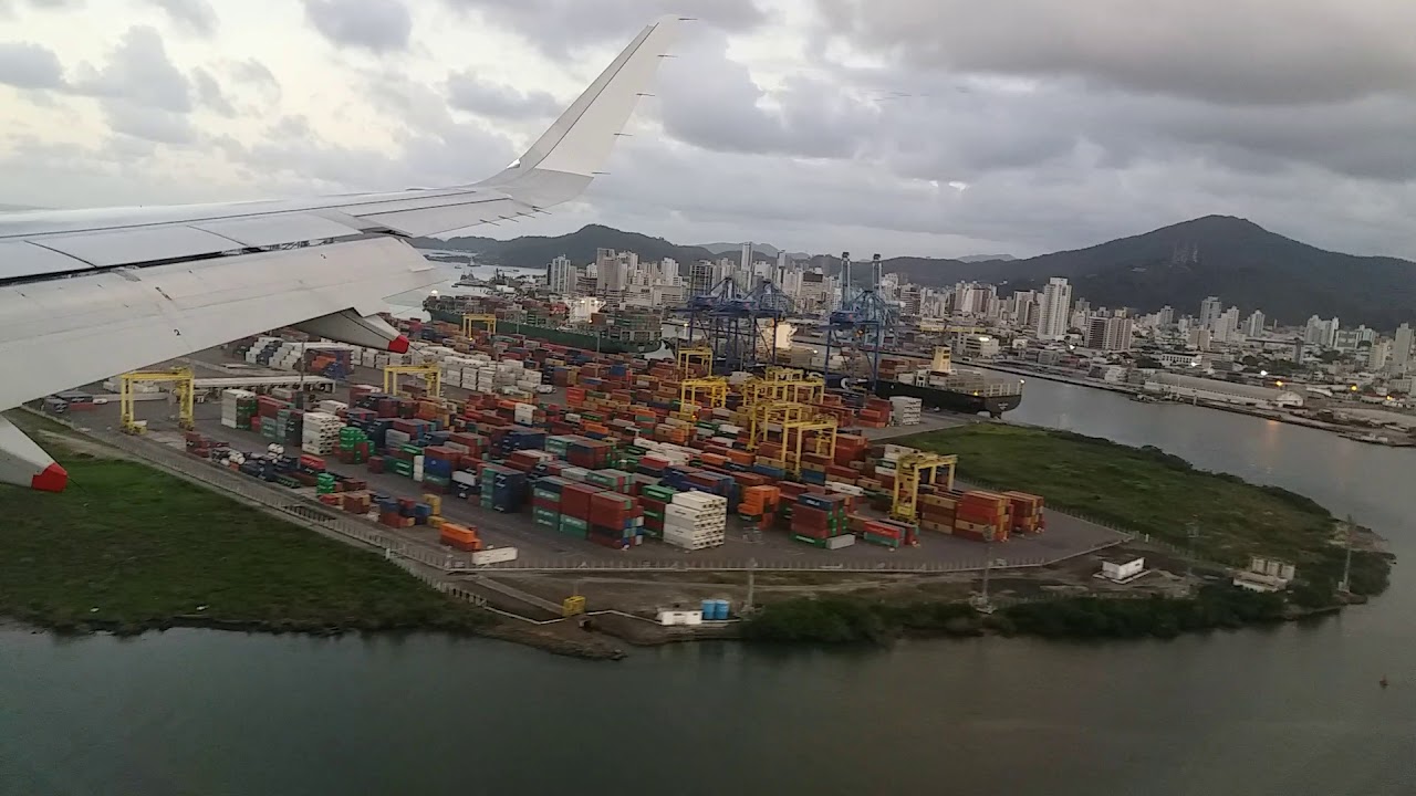 Pouso A320 pista 07 em Navegantes NVT (SBNF)