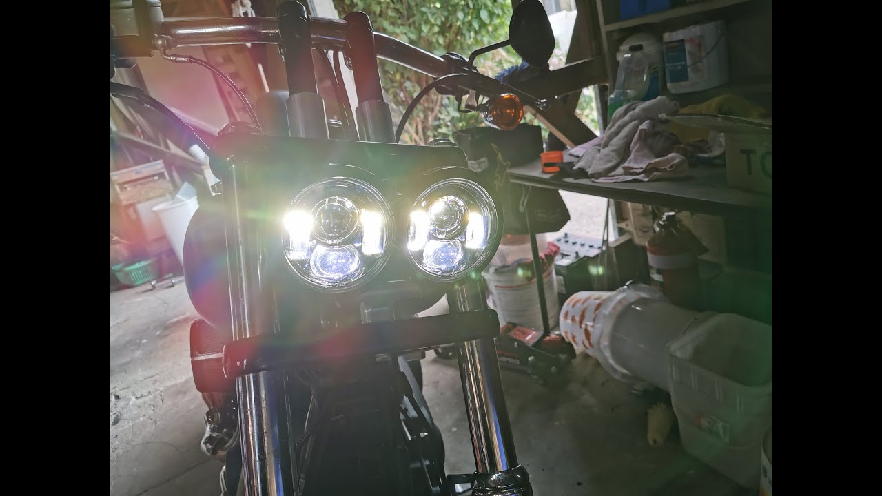 Fat Bob LED Headlight Installation and modification