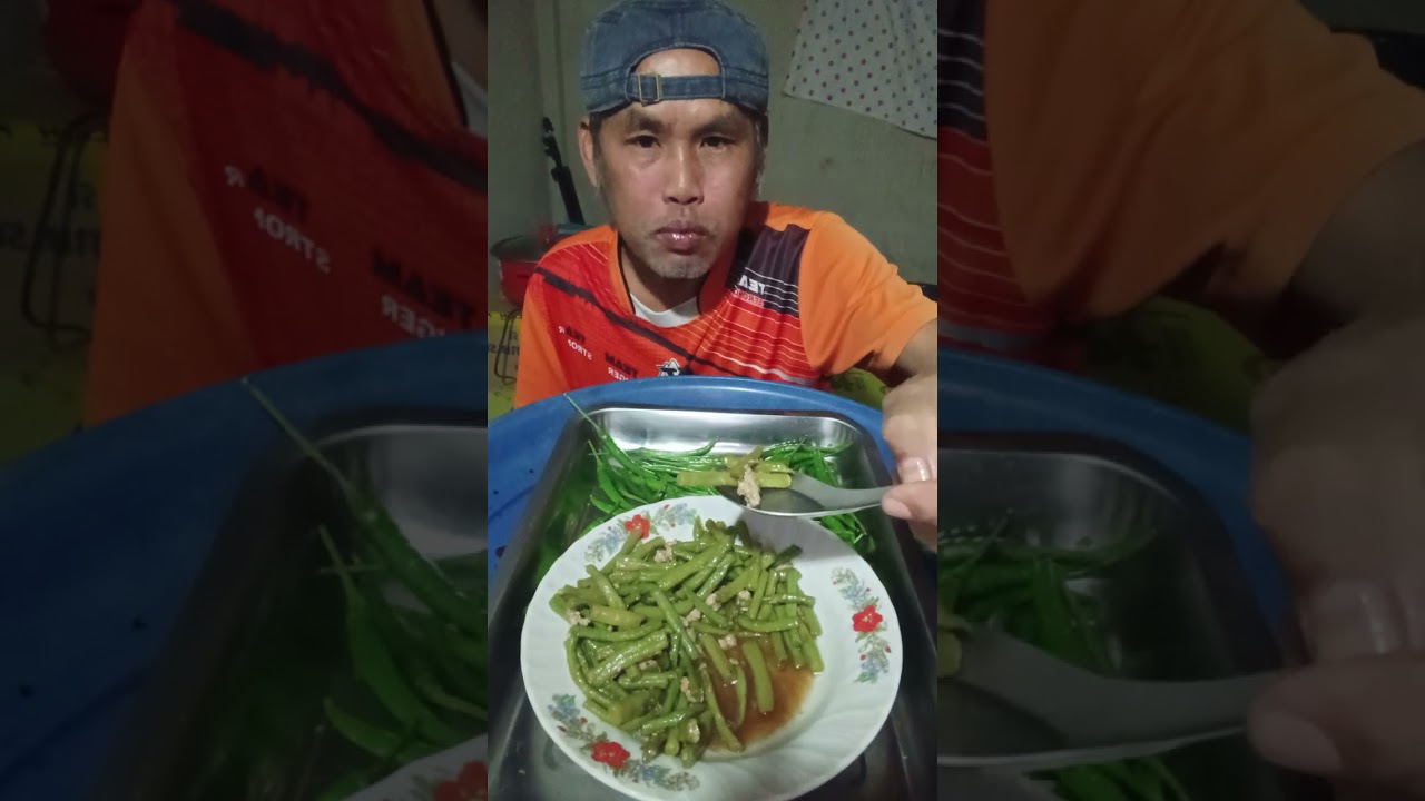 เมนูบ้านๆ ผัดถั่วฝักยาวใส่หมูสับ ลำแต้ๆคับ