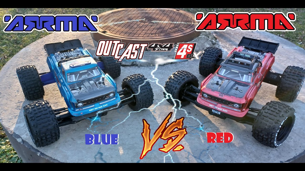Arrma Outcast 4S Blue vs Red v2 v2.5