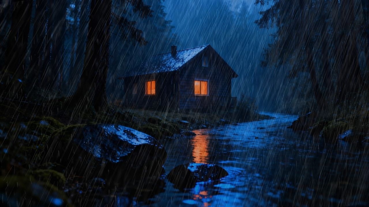 Soft Rain Sounds for Sleeping in a Tiny Forest Cabin • 2 Hours ASMR